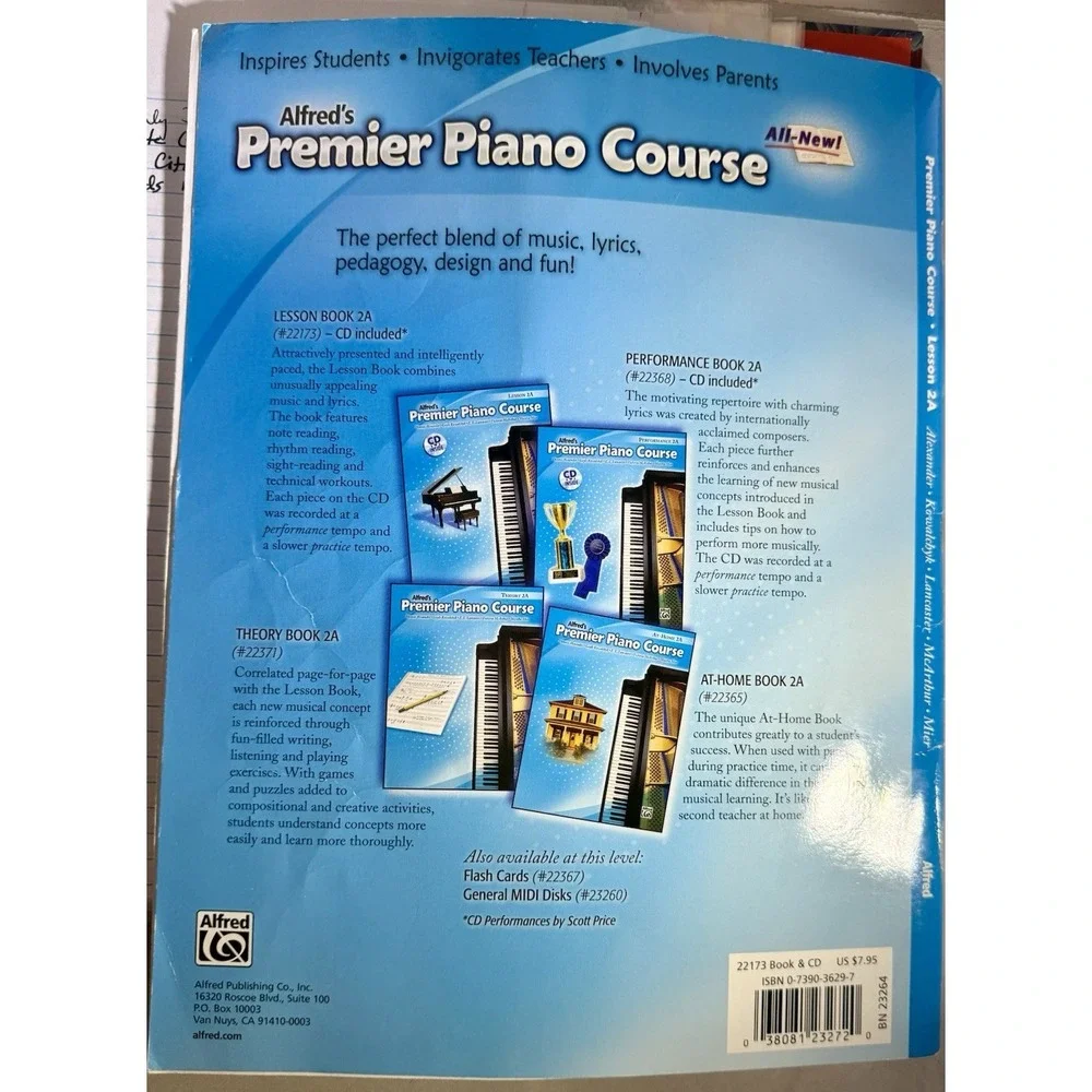 Premier Piano Course Lesson Book, Bk 2A Paperback By Alexander, Dennis Preowned